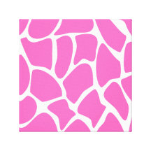 Motif d'impression de girafe dans le rose lumineux toile tendue sur châssis