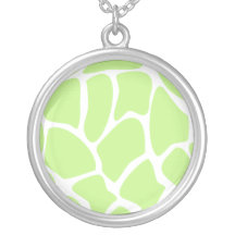 Motif d'impression de girafe en vert de chaux lége collier personnalisé