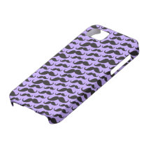 Motif drôle à la mode pourpre et noir de moustache iPhone 5 case
