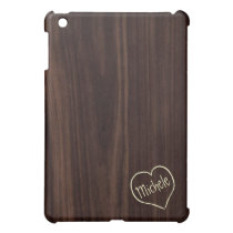 Motif en bois de Faux foncé de Chocholate avec la  coques mini ipad