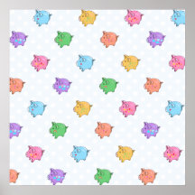 Motif en pastel de porc posters