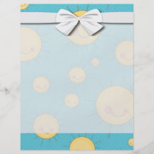 motif ensoleillé des soleils de kawaii heureux prospectus personnalisés