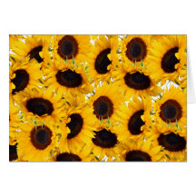 Motif floral de belle nature vibrante de tournesol carte de vœux