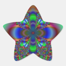 Motif floral de fractale autocollants en étoile