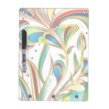 Motif floral de tourbillonnement magnifique tableau blanc effaçable à sec