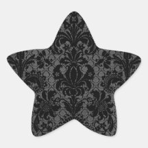 motif gris de damassé de noir de dentelle de faux autocollants