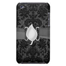 motif gris de damassé de noir de dentelle de faux coques barely there iPod