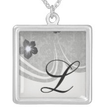 motif gris de damassé de noir de dentelle de faux collier personnalisé