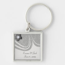 motif gris de damassé de noir de dentelle de faux porte-clefs