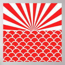 Motif inspiré par Japonais rouge de Soleil Levant Affiche