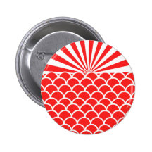 Motif inspiré par Japonais rouge de Soleil Levant Badge Avec Épingle