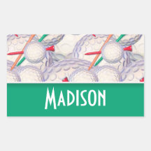Motif mignon de boules et de tee - shirt de golf adhésif