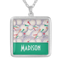 Motif mignon de boules et de tee - shirt de golf pendentif