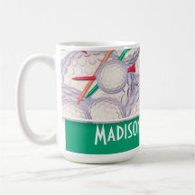 Motif mignon de boules et de tee - shirt de golf mug à café