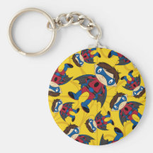 Motif mignon de garçon de super héros porte-clefs