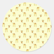 Motif mignon de girafe sur le jaune adhésif