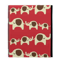 Motif mignon de nature de rouge de cerise d'élépha étuis iPad folio