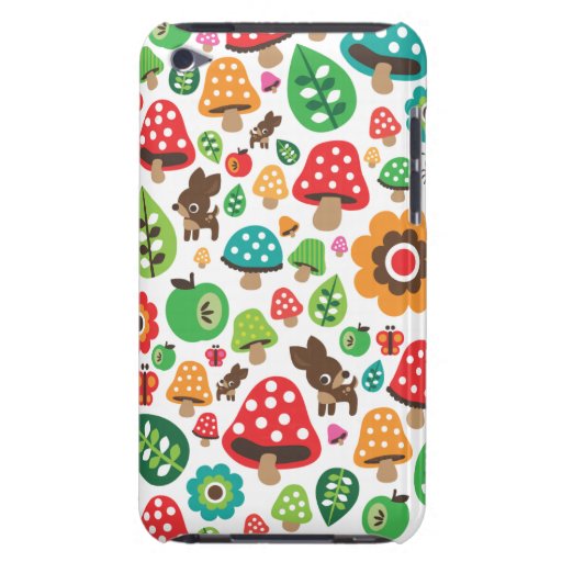 Motif mignon d'enfants avec le champignon de cerfs coque iPod touch 