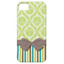 motif moderne de rayures de damassé d'ecru de vert coques case-mate