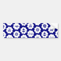 Motif nautique de bleu marine et blanc autocollant pour voiture