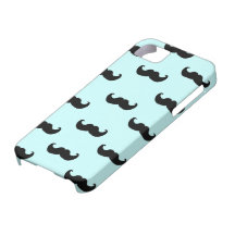 Motif noir de moustache sur le bleu coque iPhone 5