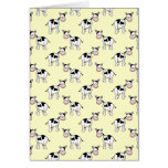 Motif noir et blanc de vache sur jaune-clair cartes de vœux