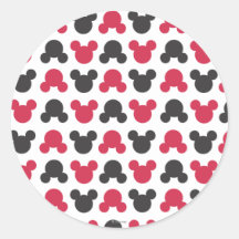 Motif noir et rouge autocollant rond
