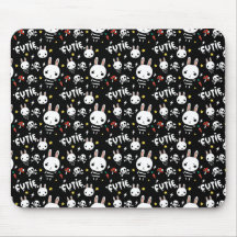 Motif noir Mousepad de lapin de Cutie Tapis De Souris