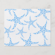 Motif pointillé d'étoiles de mer dans bleu et blan prospectus personnalisés