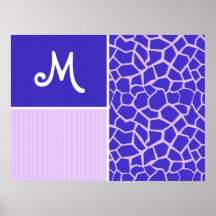 Motif pourpre de girafe posters