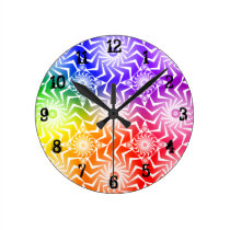 Motif radial psychédélique : Horloge murale horloges murales