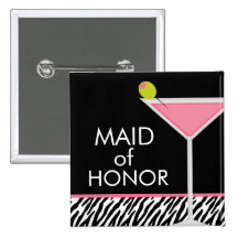 Motif rose de Martini et de zèbre Badges Avec Agrafe