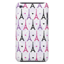 Motif rose et pourpre de Tour Eiffel Coques iPod Touch