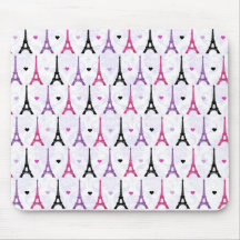 Motif rose et pourpre de Tour Eiffel Tapis De Souris