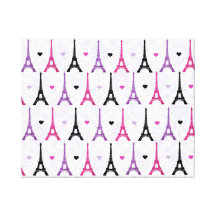 Motif rose et pourpre de Tour Eiffel Toile Tendue