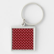 Motif rouge de petit gâteau porte-clé