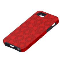 motif rouge élégant de damassé de deux tons coques iPhone 5