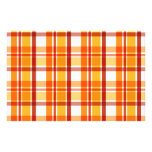 Motif rouge et orange de plaid papier à lettre personnalisable