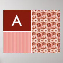Motif rouge et rose du Pentagone Affiches