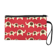 Motif rouge mignon de nature animale d'éléphants d dragonnes