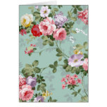 Motif rouge-rose élégant vintage de roses cartes de vœux