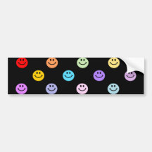Motif souriant multicolore de visage d'arc-en-ciel adhésifs pour voiture
