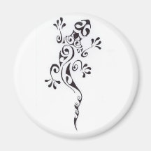 Motif-tatouage-lezard-polyn-sien Fridge Magnets