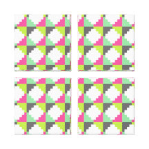 Motif tribal aztèque vert rose de bloc des Andes Toile Tendue Sur Châssis