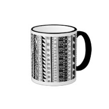 Motif tribal noir et blanc tasse à café