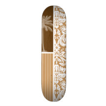 Motif tropical de damassé de Brown Skateboards Cutomisables