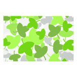 Motif vert de feuille papier à lettre customisable