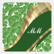 Motif vert de shamrock adhésifs
