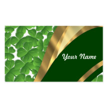 Motif vert de shamrock cartes de visite professionnelles