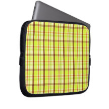 Motif vert et brun de plaid housse ordinateur portable
